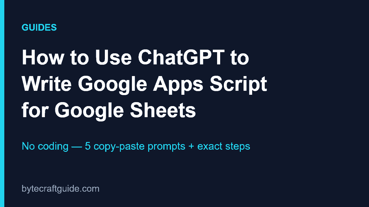 ChatGPT writing Google Apps Script code for a Google Sheets automation