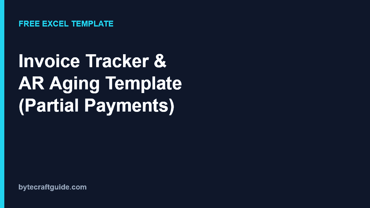 Free Excel invoice tracker and accounts receivable aging template, showing 0-30/31-60/61-90/90+ day buckets for partial payments